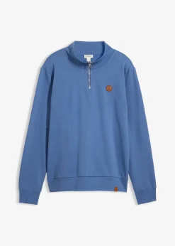 Homme bonprix Sweats|Sweat à col zippé 100% coton