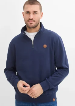 bonprix Sweat à col zippé 100% coton|Homme Sweats