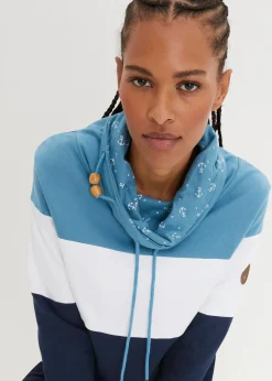 Femme bonprix Sweats|Sweat 100% coton à col imprimé