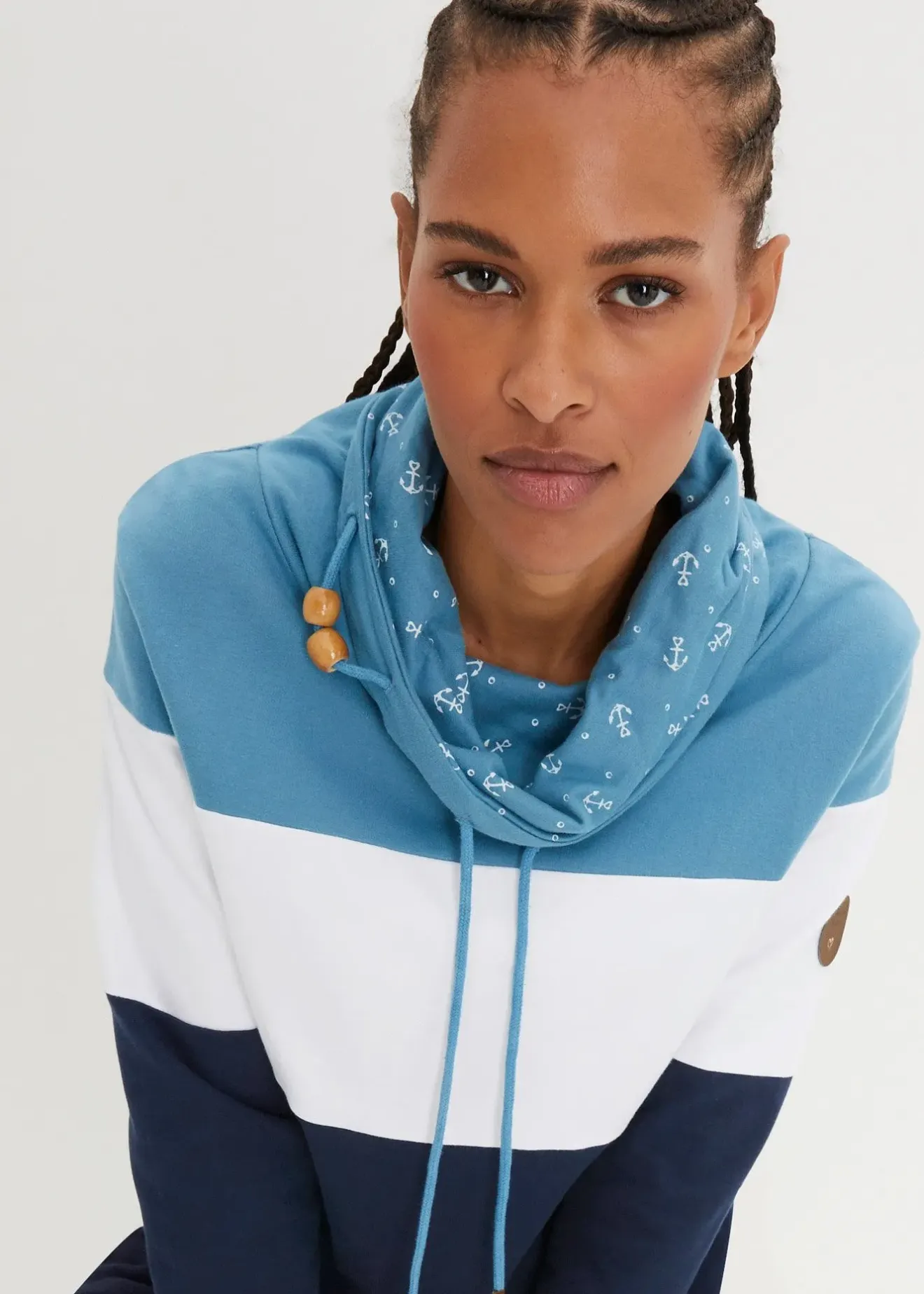 Femme bonprix Sweats|Sweat 100% coton à col imprimé