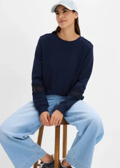 Femme bonprix Sweats|Sweat avec détails crochet