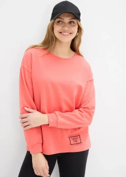 bonprix Sweat en coton mélangé, coupe courte devant longue derrière|Femme Sweats