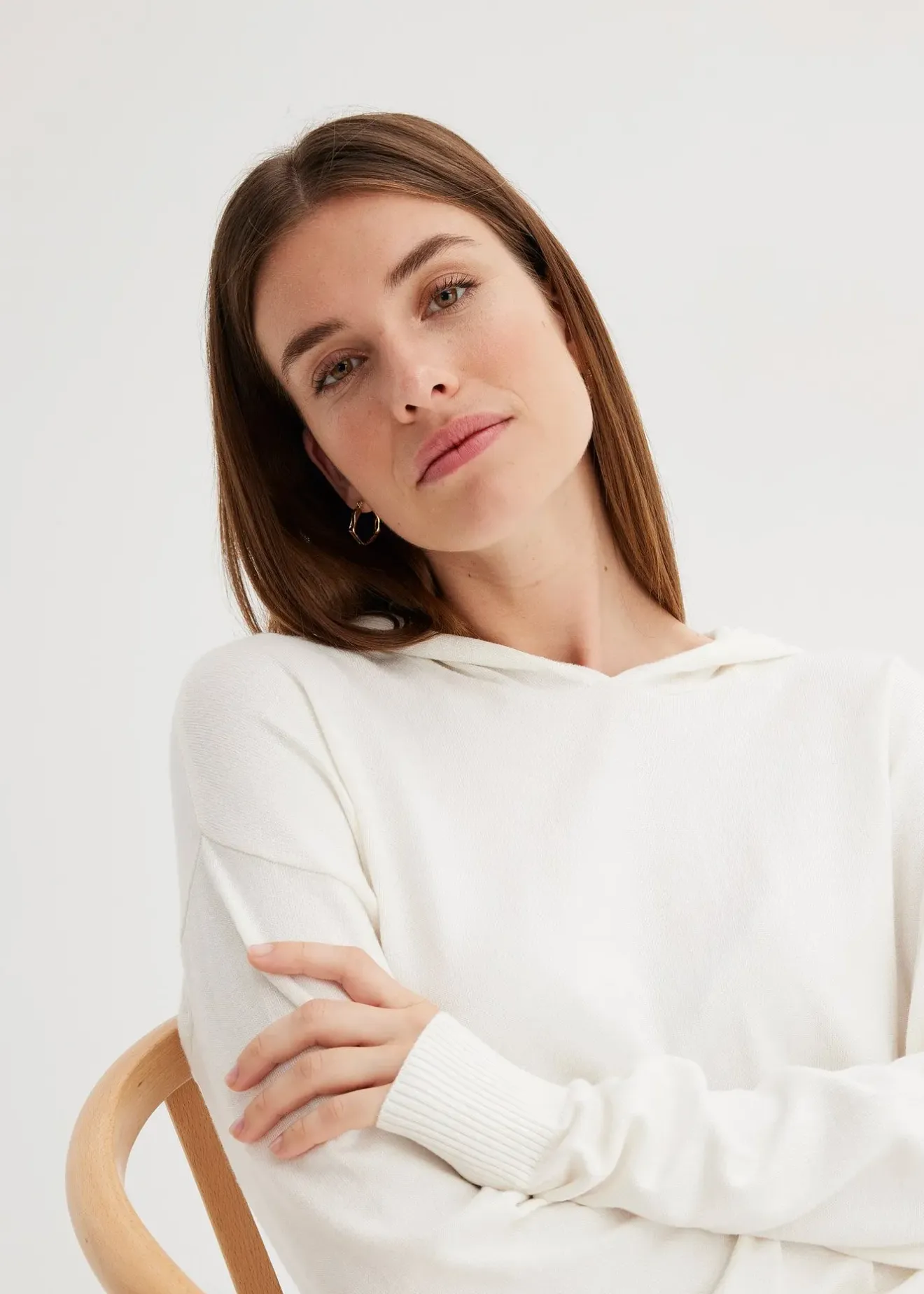 Femme bonprix Maille|Pulls & Gilets|Sweat en maille à capuche et poche kangourou