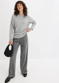 bonprix Sweat en maille à capuche et poche kangourou|Femme Maille|Pulls & Gilets