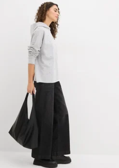 Femme bonprix Sweats|Sweat oversize à capuche et strass