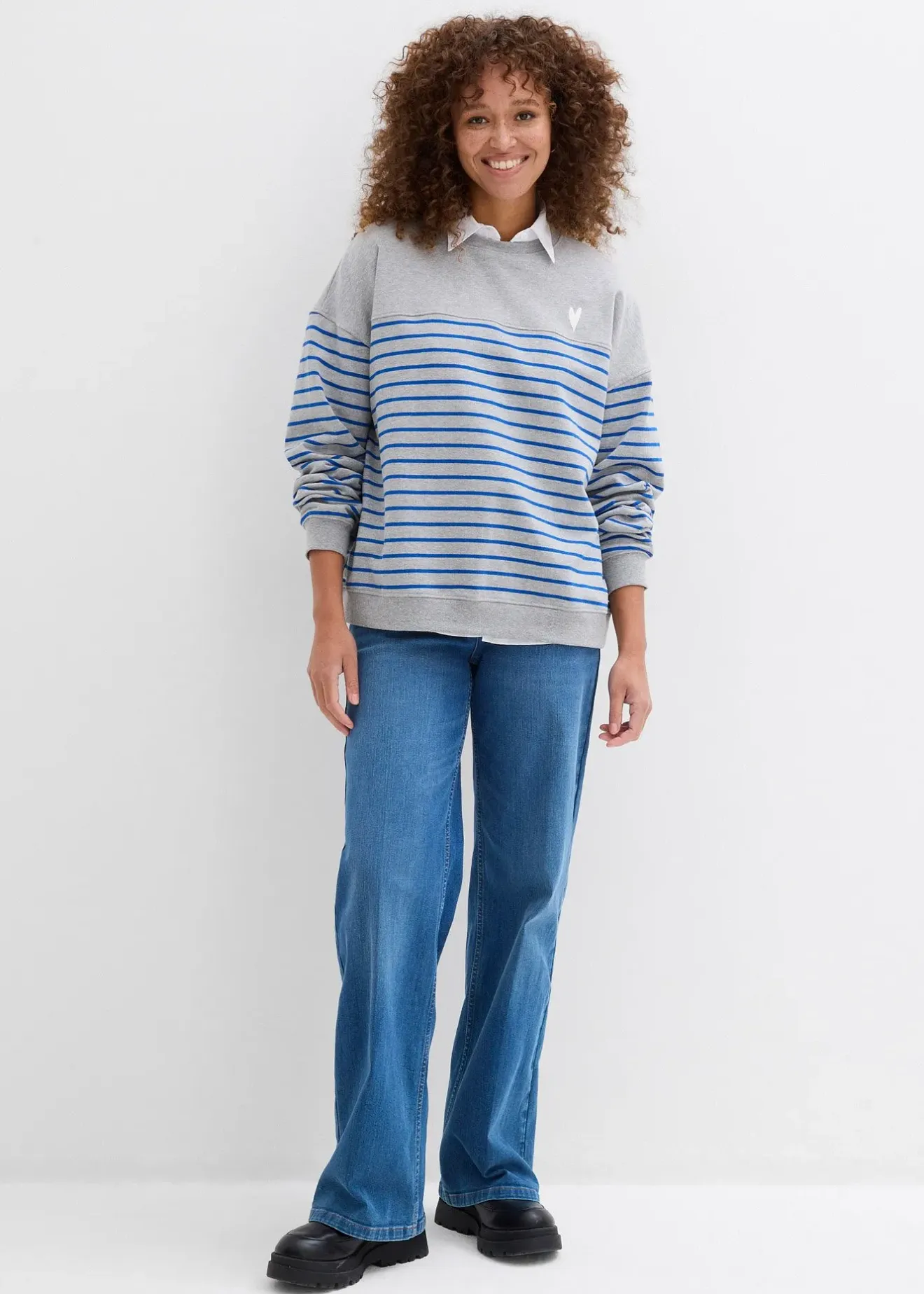 bonprix Sweat oversize en coton mélangé|Femme Sweats