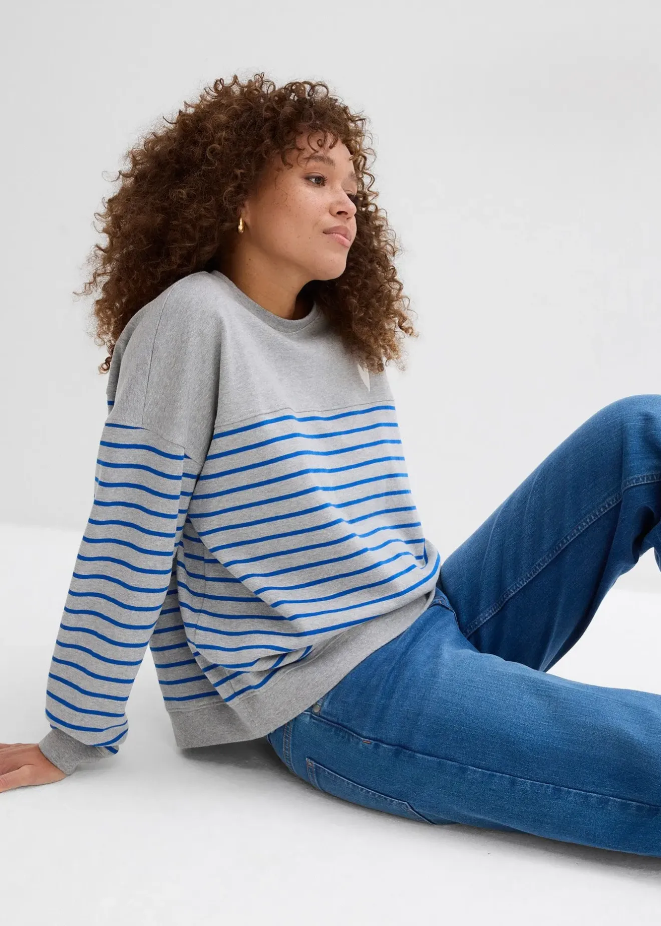 bonprix Sweat oversize en coton mélangé|Femme Sweats