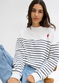 Femme bonprix Sweats|Sweat oversize en coton mélangé