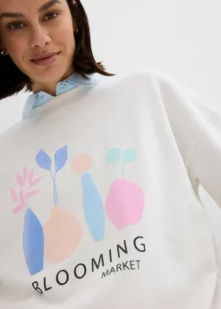 bonprix Sweat oversize en coton mélangé|Femme Sweats