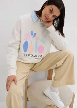 bonprix Sweat oversize en coton mélangé|Femme Sweats