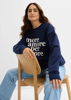 Femme bonprix Sweats|Sweat oversize en coton mélangé