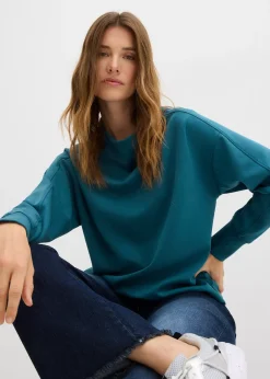 Femme bonprix Basiques|Sweats|Sweat oversize en matière néoprène douce