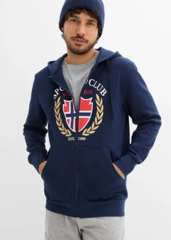 Homme bonprix Sweats|Sweat zippé à capuche, 100% coton