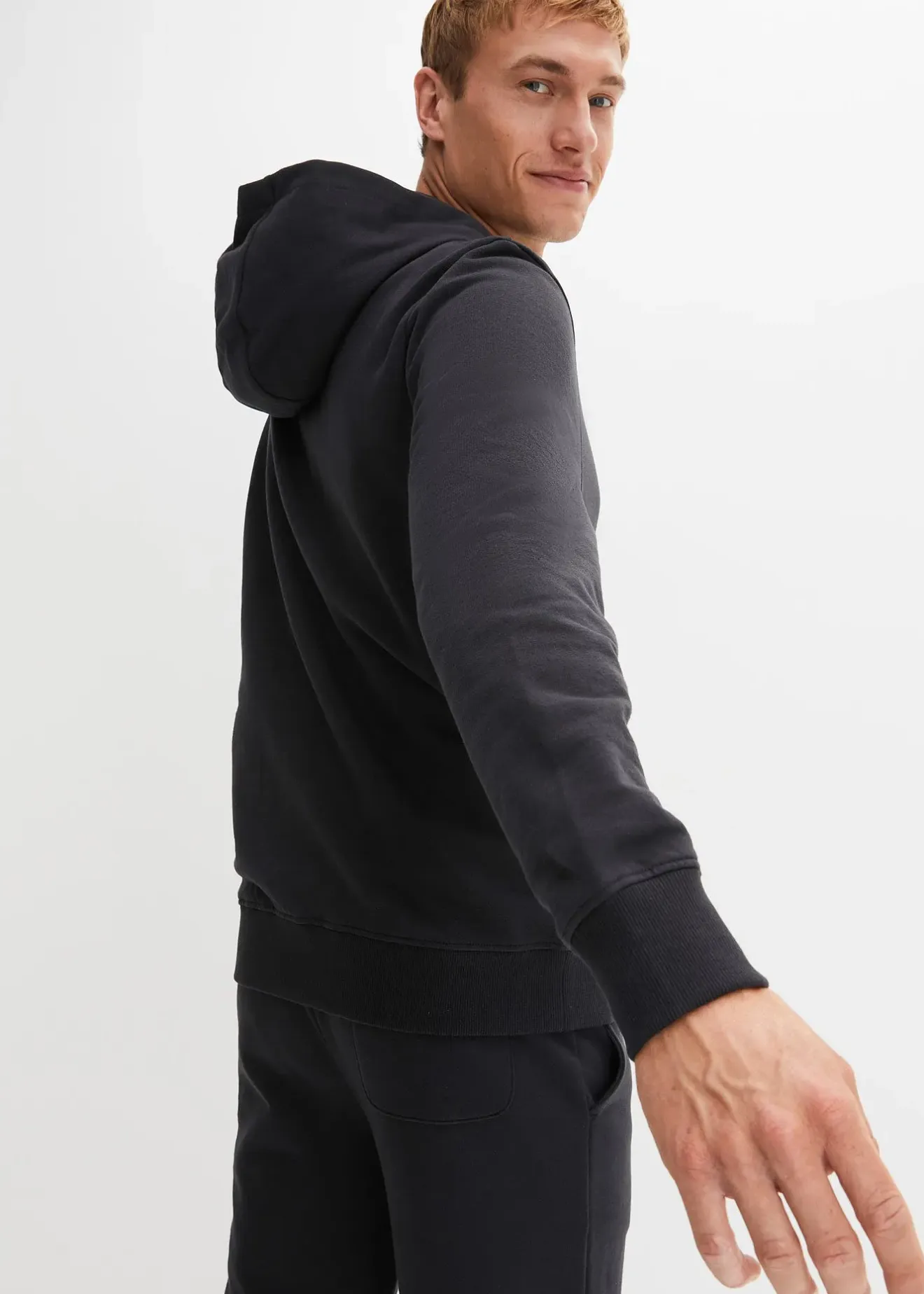 bonprix Sweat zippé à capuche 100% coton|Homme Vêtements De Sport|Sweats