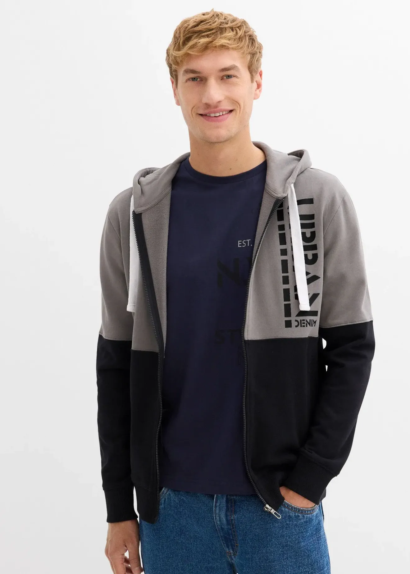 bonprix Sweat zippé à capuche 100% coton|Homme Sweats