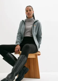 Femme bonprix Sweats|Sweat zippé à capuche, 100% coton