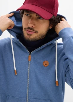 Homme bonprix Vêtements De Sport|Sweats|Sweat zippé à capuche et détails enduits