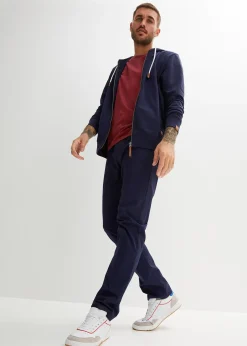 Homme bonprix Sweats|Sweat zippé à capuche et détails enduits