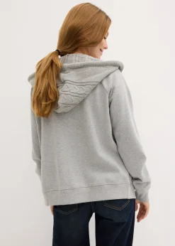 bonprix Sweat zippé à capuche et poches en maille|Femme Sweats