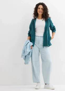 bonprix Sweat zippé à capuche, extensible|Femme Sweats|T-Shirts & Tops