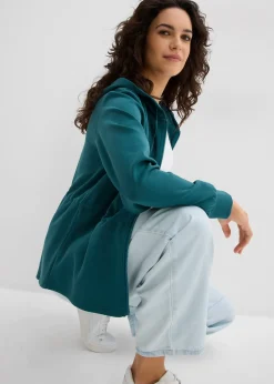 bonprix Sweat zippé à capuche, extensible|Femme Sweats|T-Shirts & Tops