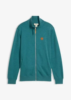 Homme bonprix Sweats|Sweat zippé à col montant et détails enduits