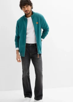 Homme bonprix Sweats|Sweat zippé à col montant et détails enduits