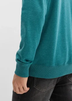 Homme bonprix Sweats|Sweat zippé à col montant et détails enduits