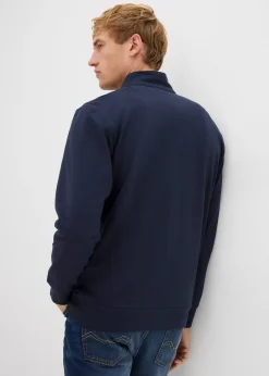 Homme bonprix Sweats|Sweat zippé à col montant et détails enduits