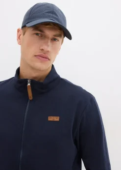 Homme bonprix Sweats|Sweat zippé à col montant et détails enduits