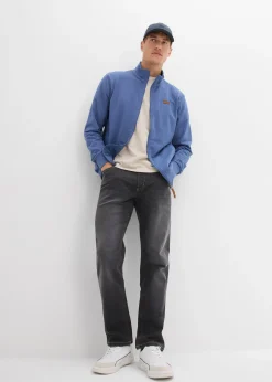 bonprix Sweat zippé à col montant et détails enduits|Homme Sweats