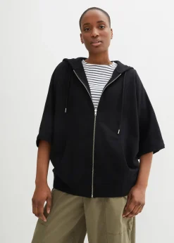 Femme bonprix Sweats|Sweat zippé cape en coton