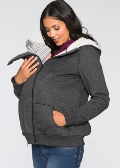 bonprix Sweat zippé de grossesse et de portage, intérieur douillet|Femme Femme Enceinte