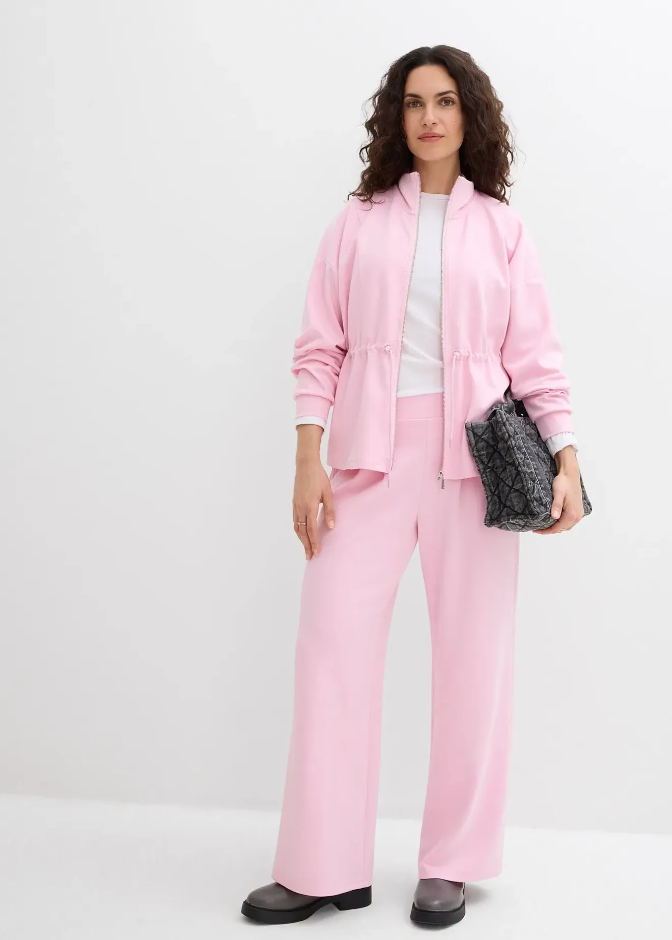 bonprix Sweat zippé en matière néoprène douce|Femme Sweats|T-Shirts & Tops