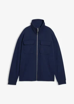 Femme bonprix Sweats|Sweat zippé en matière un peu brillante