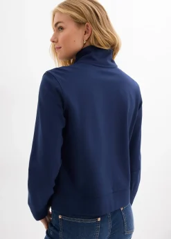 Femme bonprix Sweats|Sweat zippé en Punto di Roma confortable