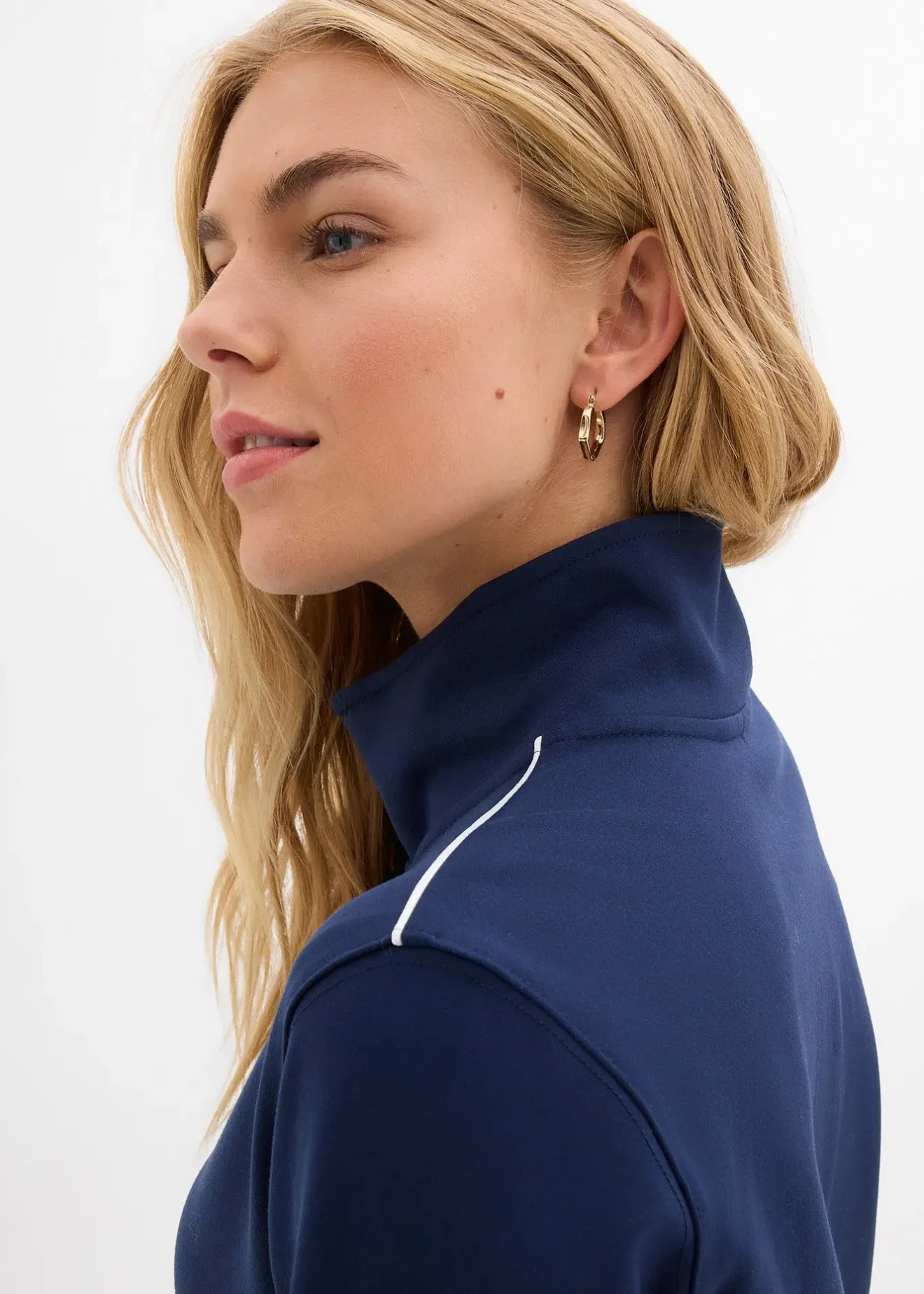 Femme bonprix Sweats|Sweat zippé en Punto di Roma confortable