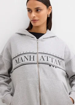 bonprix Sweat zippé large à capuche|Femme Sweats