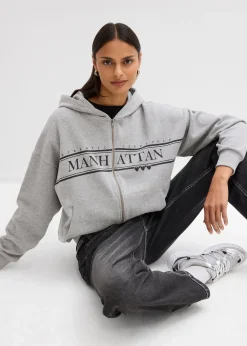 bonprix Sweat zippé large à capuche|Femme Sweats