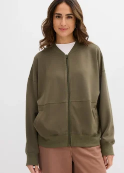 bonprix Sweat zippé oversize en matière néoprène|Femme Sweats