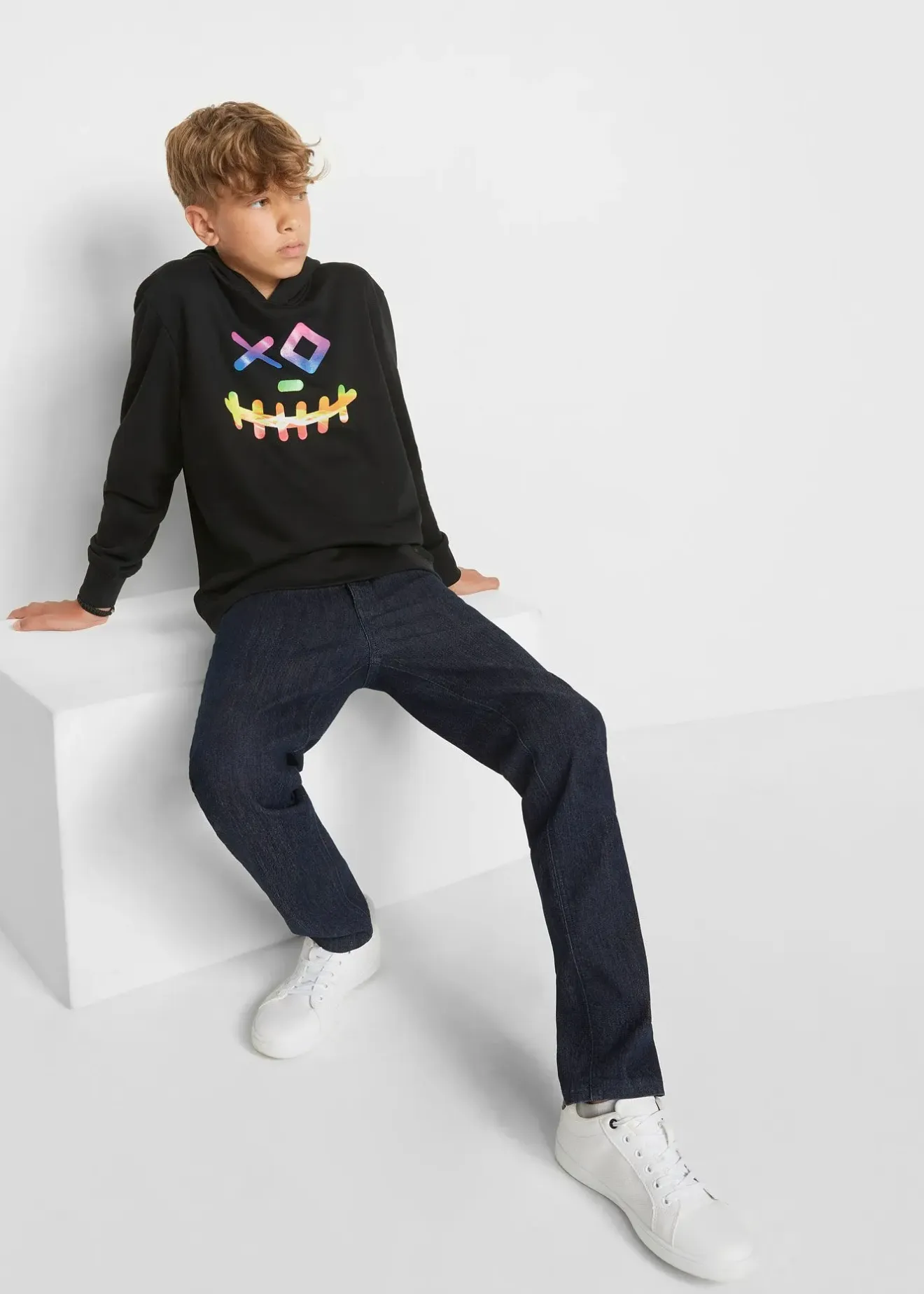 bonprix Sweat-shirt à capuche en coton mélangé doux|Enfant Vêtements Enfant|Garçons 9-16 Ans·Pulls & Sweats