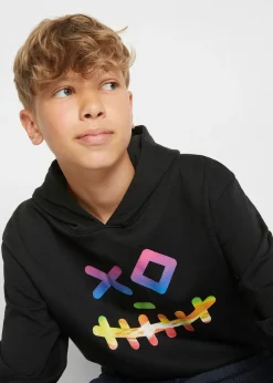bonprix Sweat-shirt à capuche en coton mélangé doux|Enfant Vêtements Enfant|Garçons 9-16 Ans·Pulls & Sweats