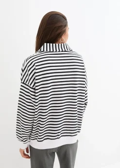 bonprix Sweat-shirt col polo et encolure en V|Femme Sweats