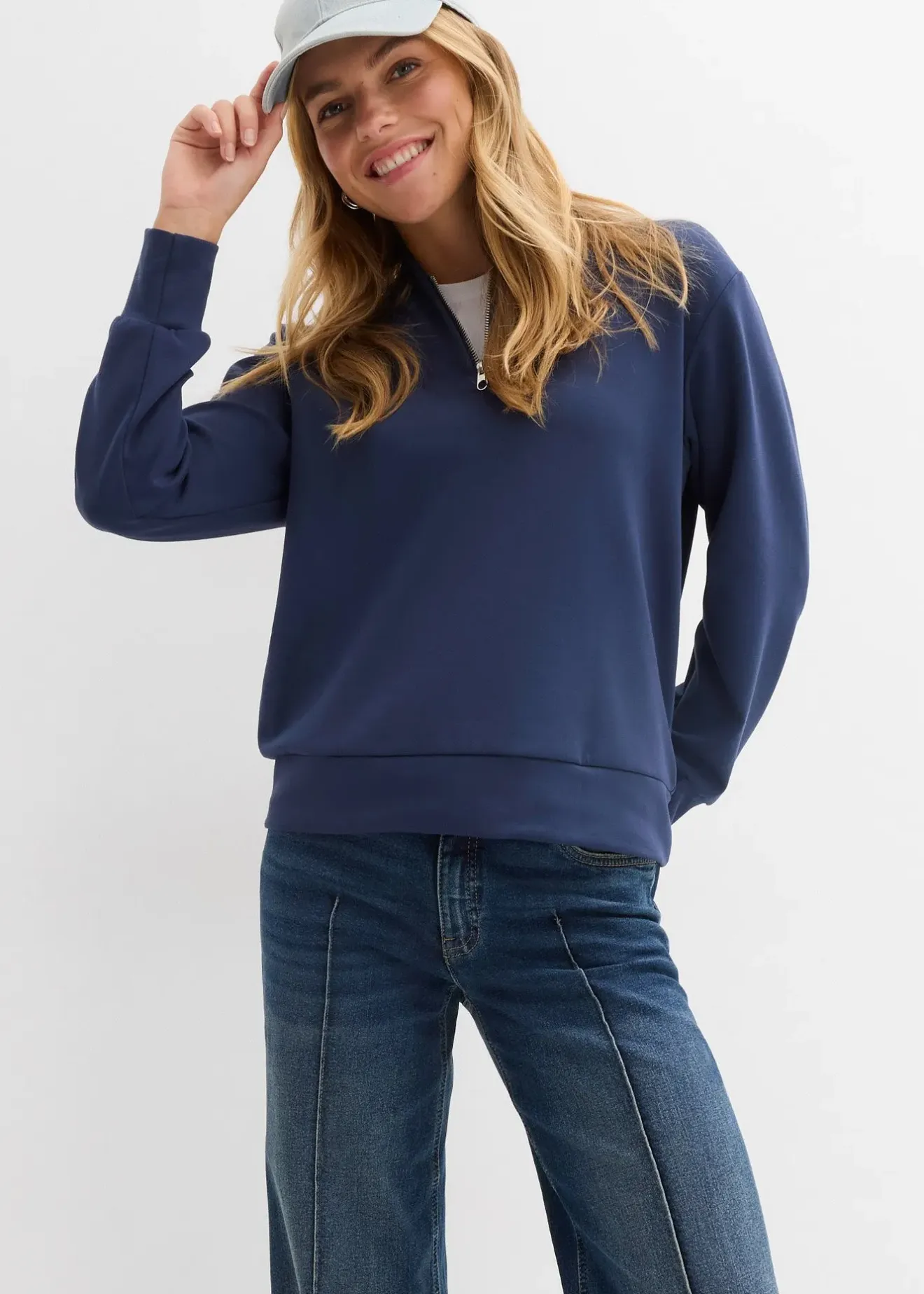 Femme bonprix Sweats|Sweat-shirt doux en matière néoprène