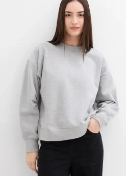 bonprix Sweat-shirt en coton à large col côtelé|Femme Sweats