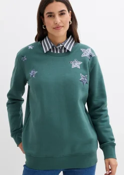 Femme bonprix Sweats|Sweat-shirt en coton mélangé