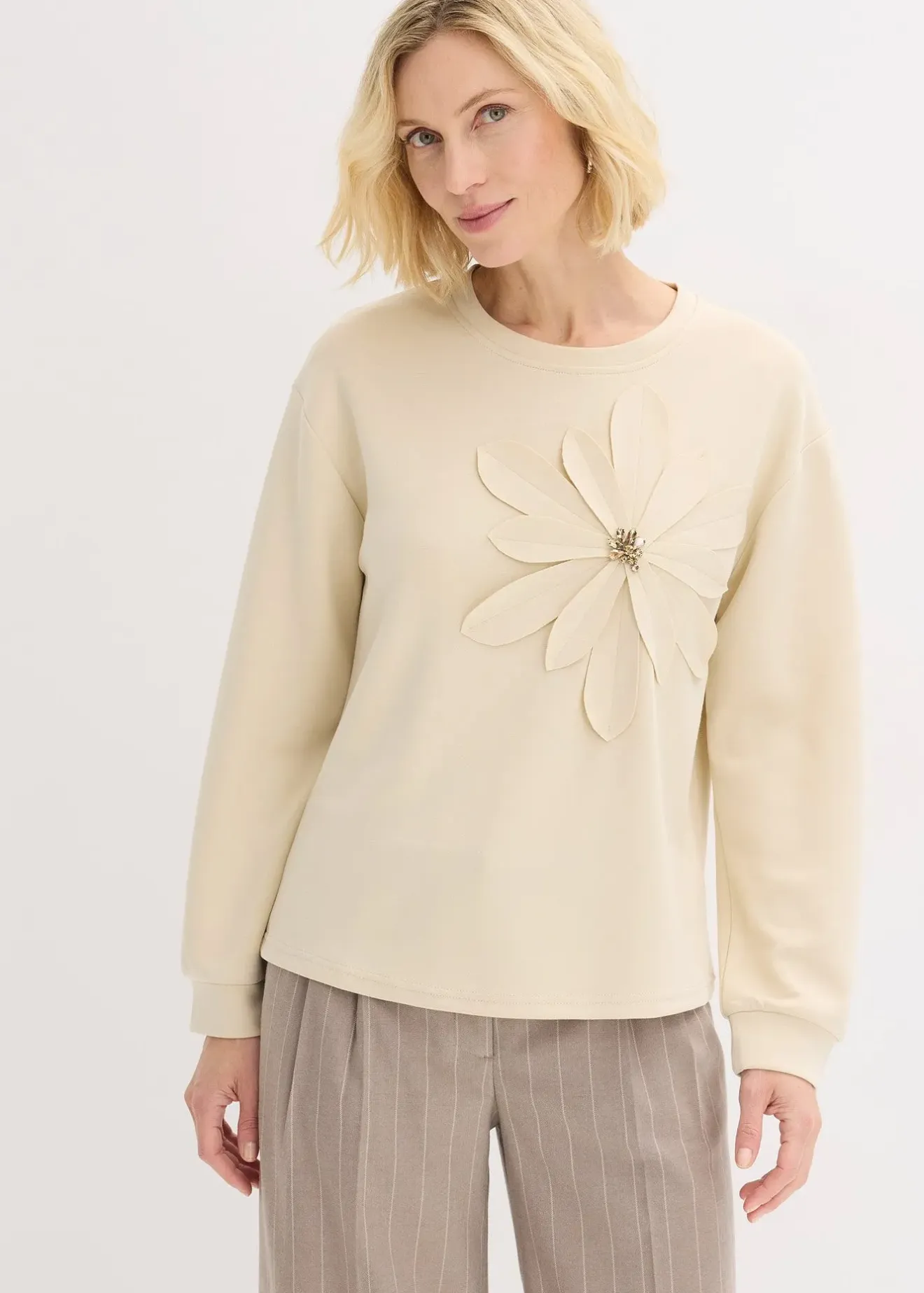 Femme bonprix Sweats|Sweat-shirt en néoprène avec application