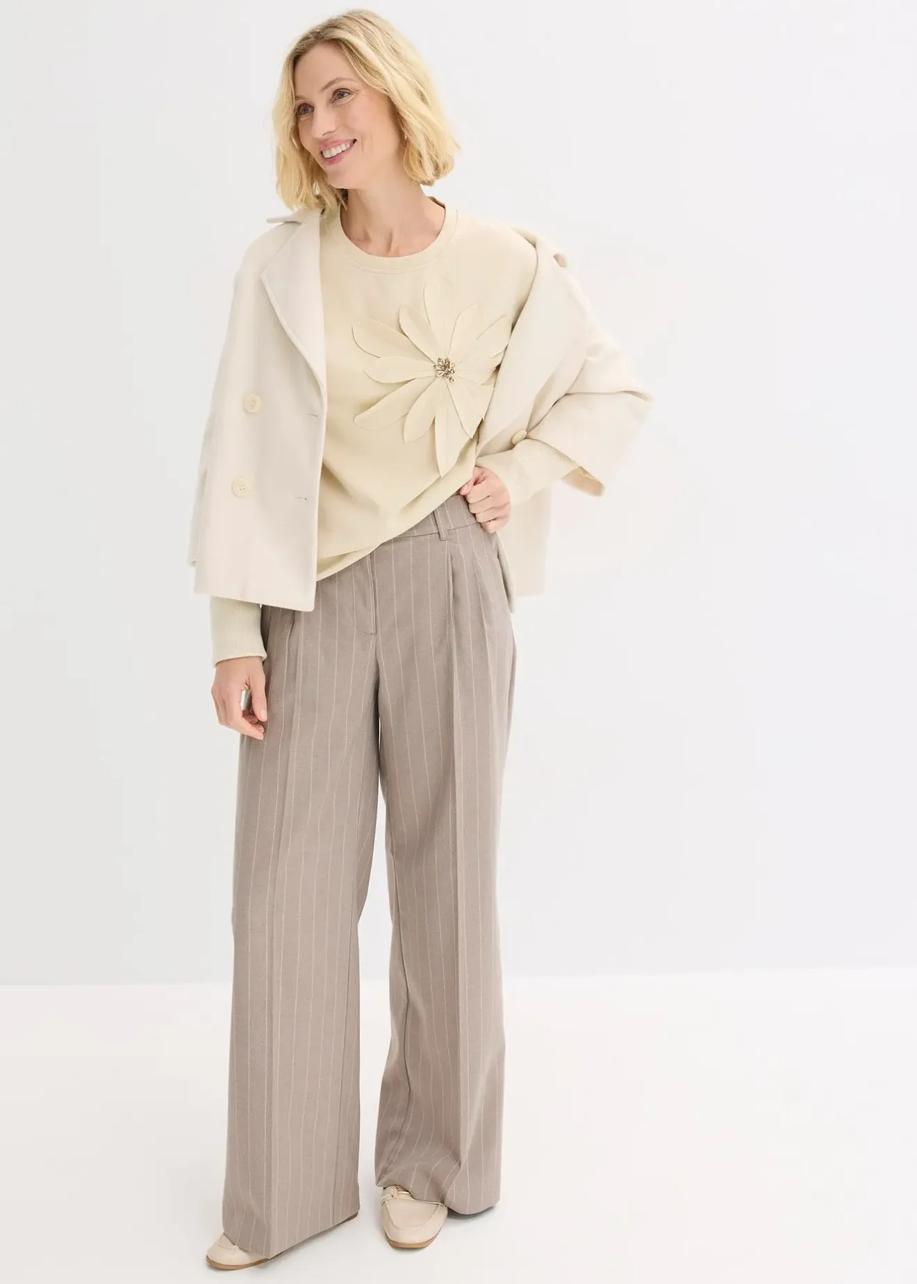 Femme bonprix Sweats|Sweat-shirt en néoprène avec application