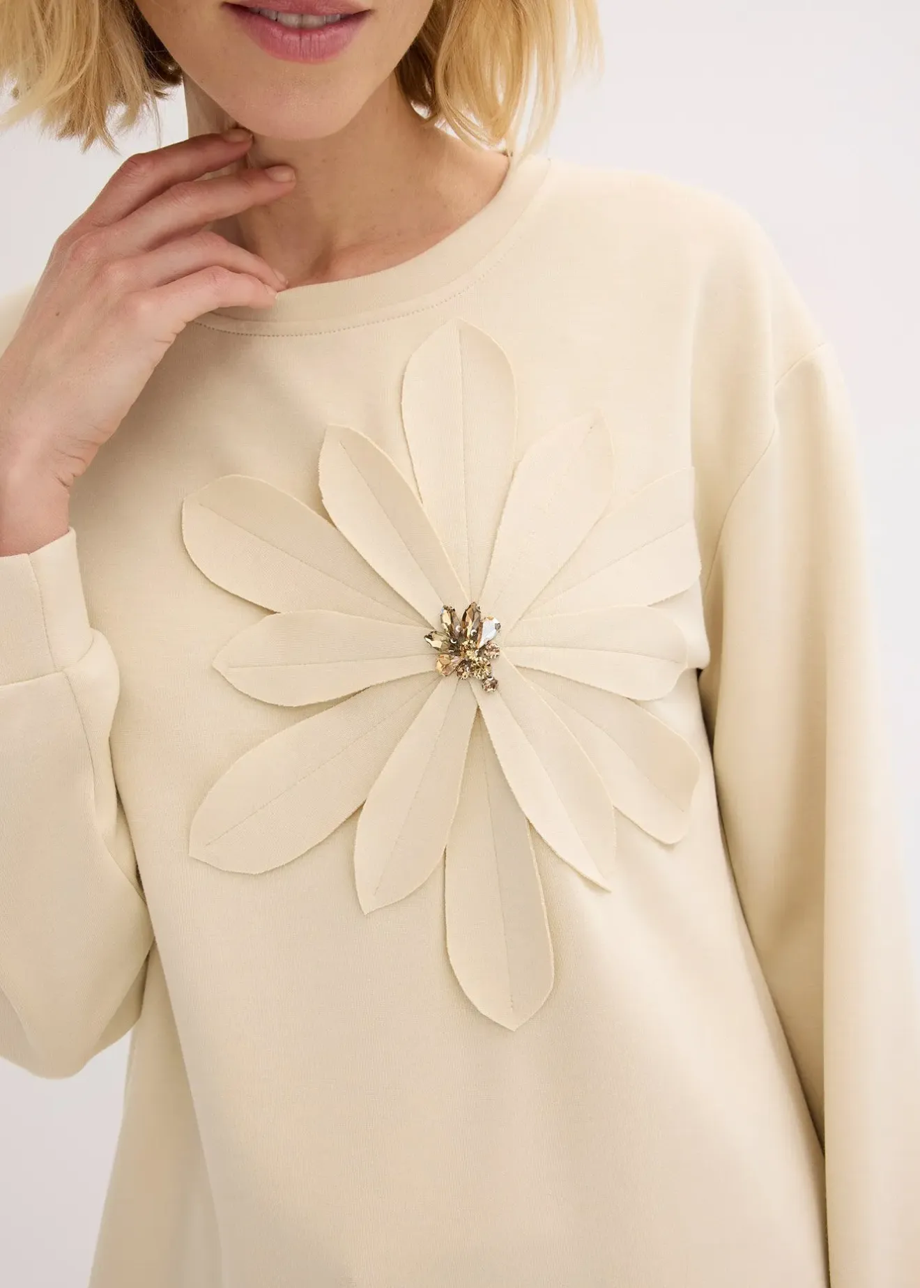 Femme bonprix Sweats|Sweat-shirt en néoprène avec application