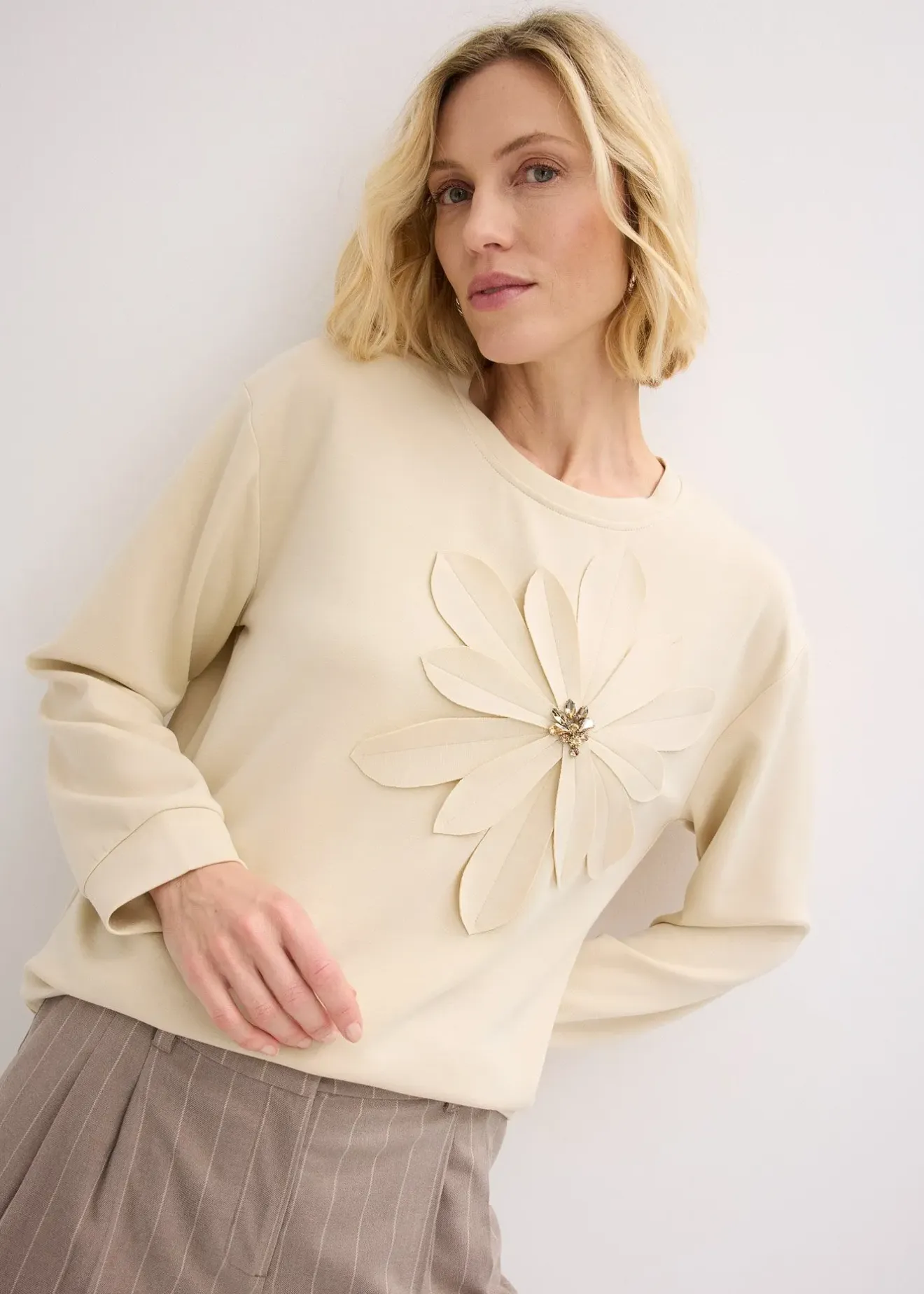 Femme bonprix Sweats|Sweat-shirt en néoprène avec application